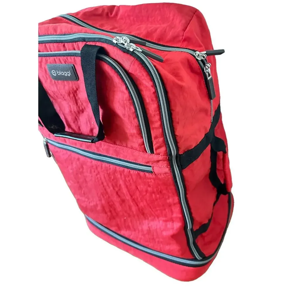 Biaggi ZipSak 27” Foldable Spinner Duffle Luggage Red 631127 Rolling Suitcase